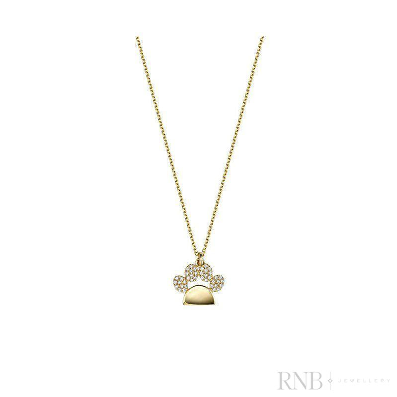 Paw Print Diamond Necklace