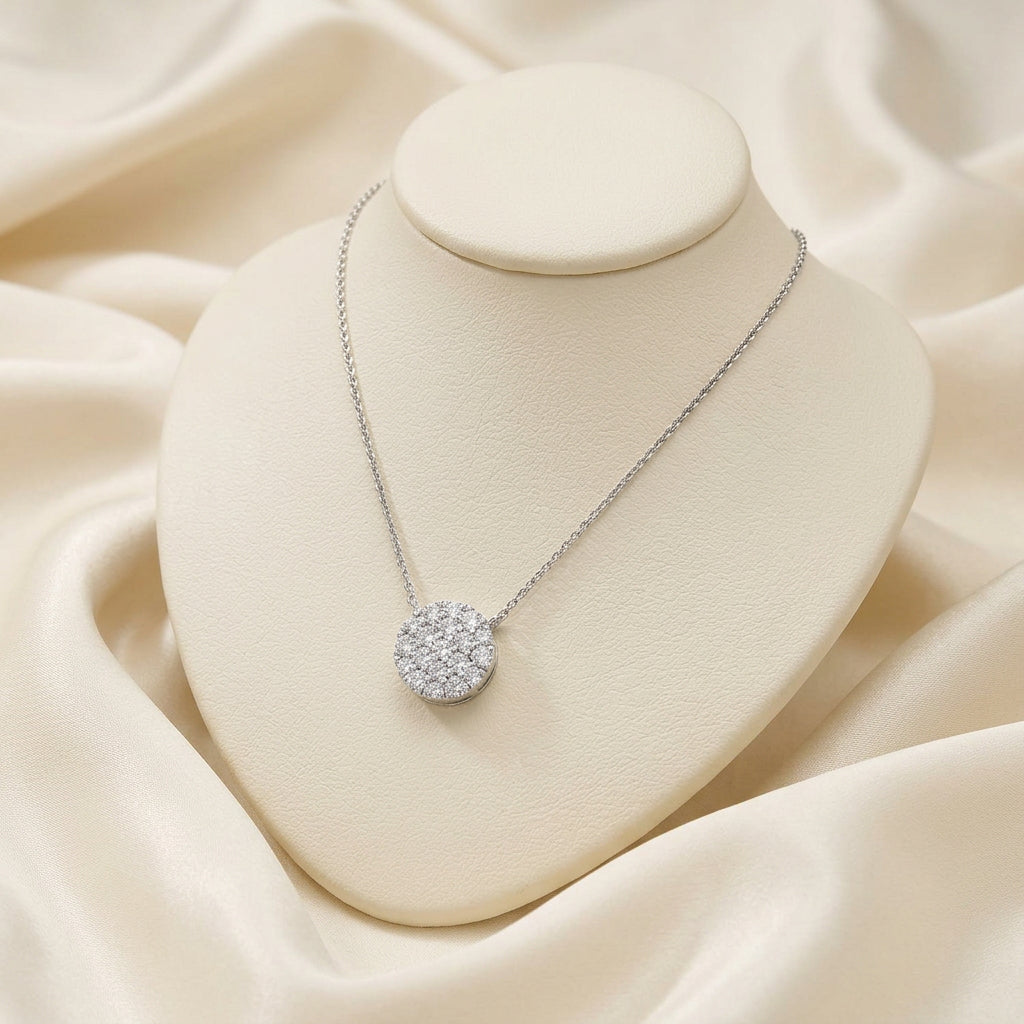 Pave Round Diamond Necklace