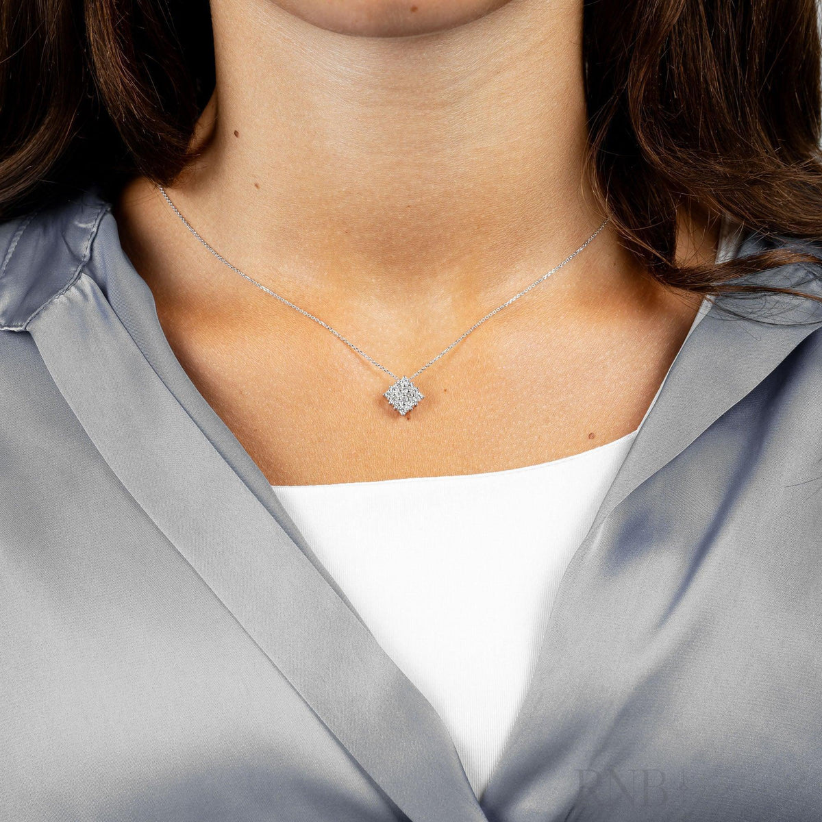 Square Pave Diamond Pendant