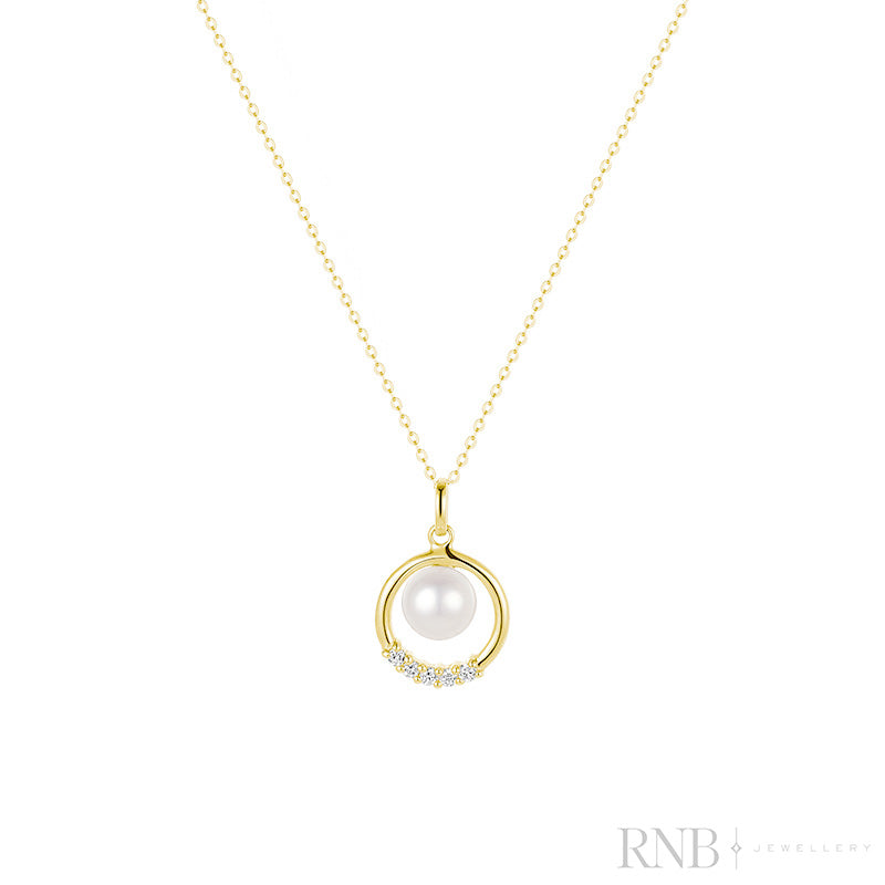 Circle Of Life Diamond & Pearl Pendant