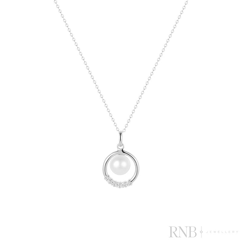 Circle Of Life Diamond & Pearl Pendant