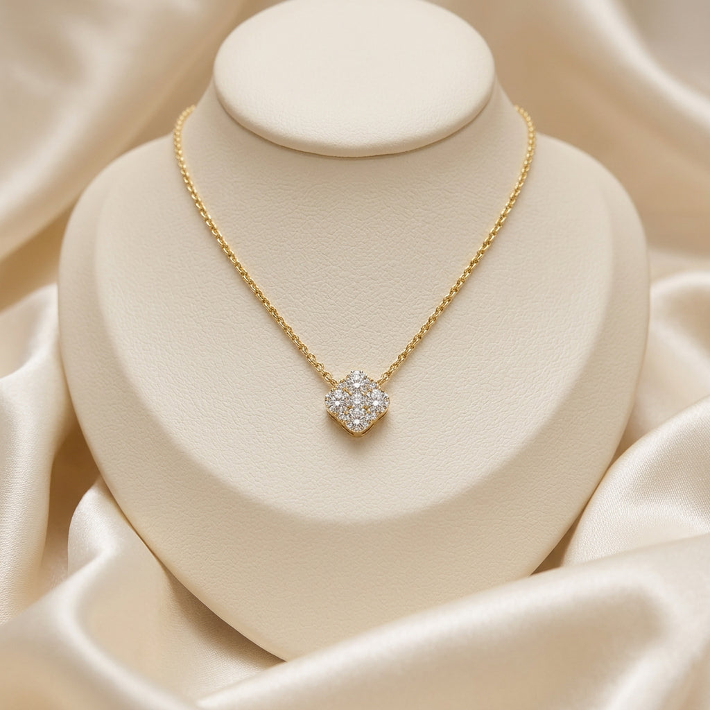 Cushion Diamond Necklace