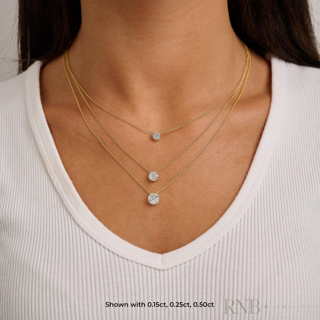 Round Cluster Diamond Pendant