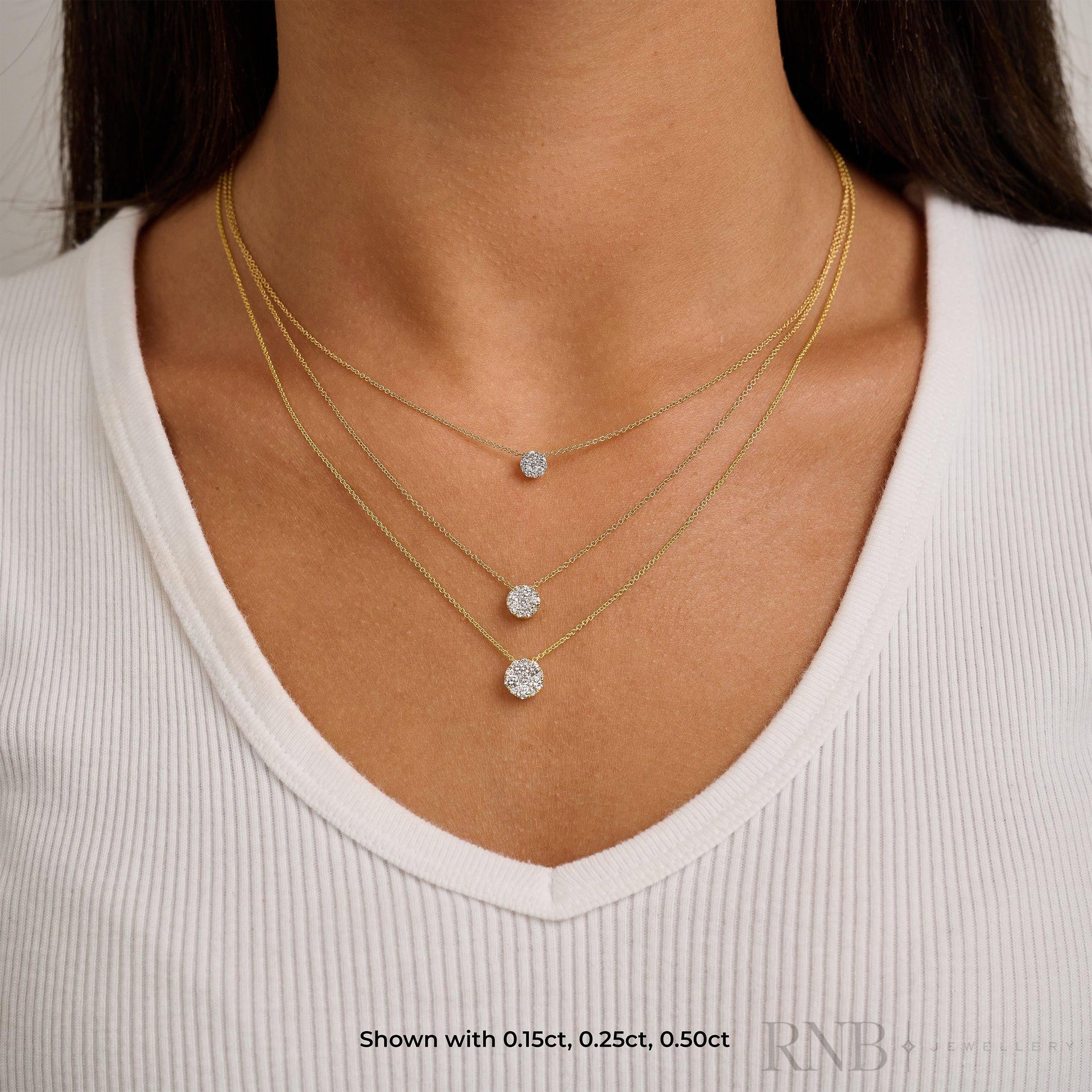 Round Cluster Diamond Pendant