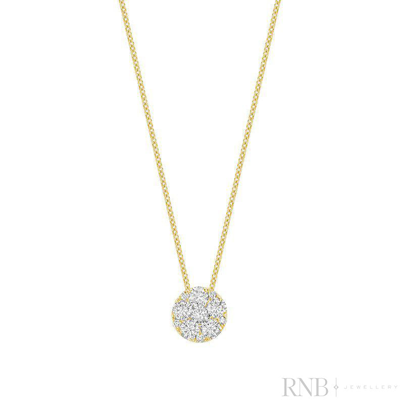 Round Cluster Diamond Pendant