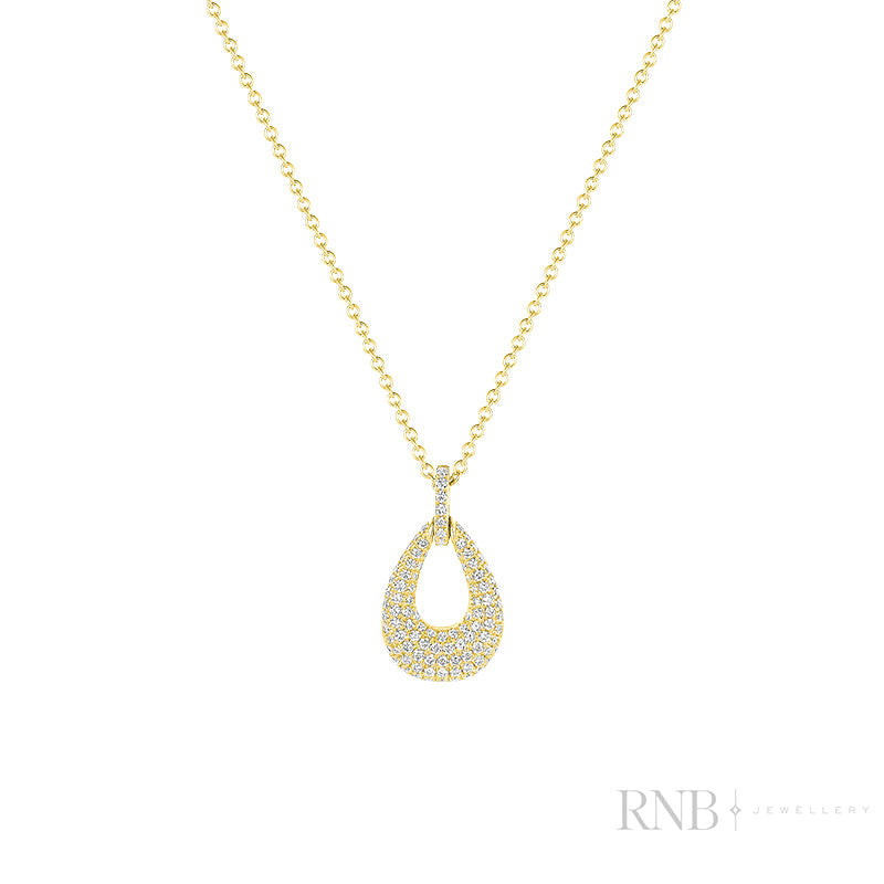 Elegant Drop Pave Diamond Pendant