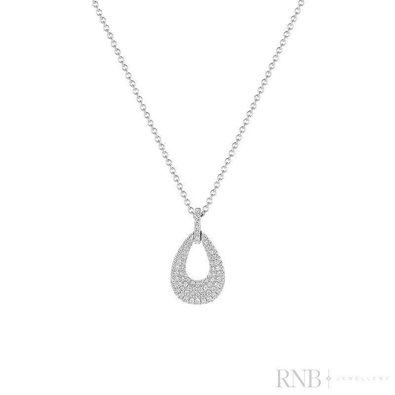 Elegant Drop Pave Diamond Pendant