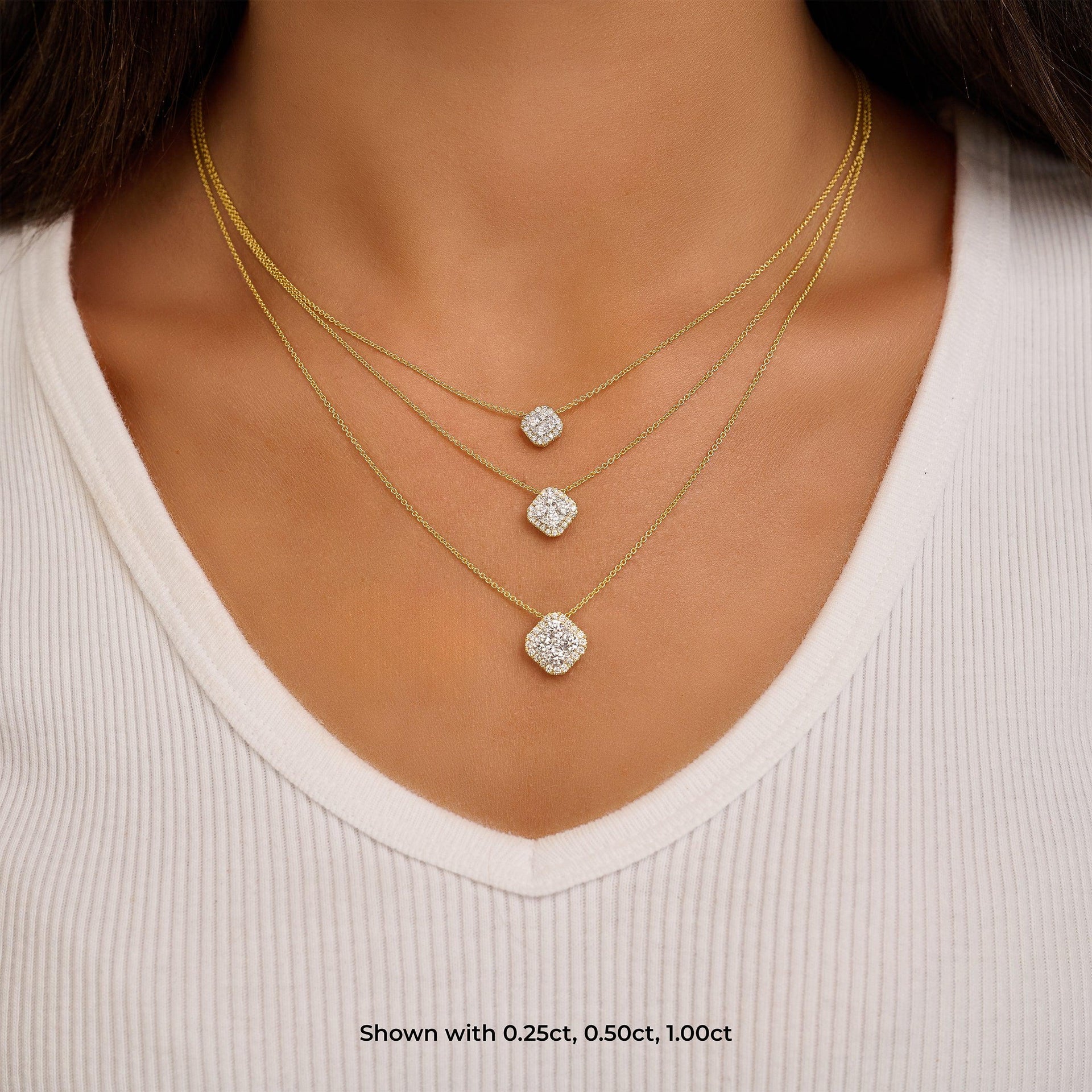 Cushion Halo Cluster Diamond Pendant