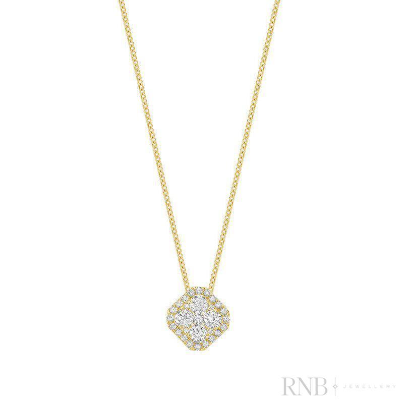 Cushion Halo Cluster Diamond Pendant