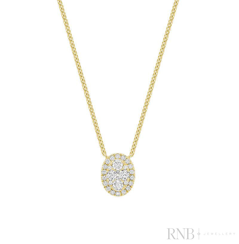 Oval Halo Illusion Diamond Pendant