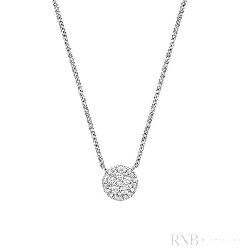Round Halo Illusion Diamond Pendant