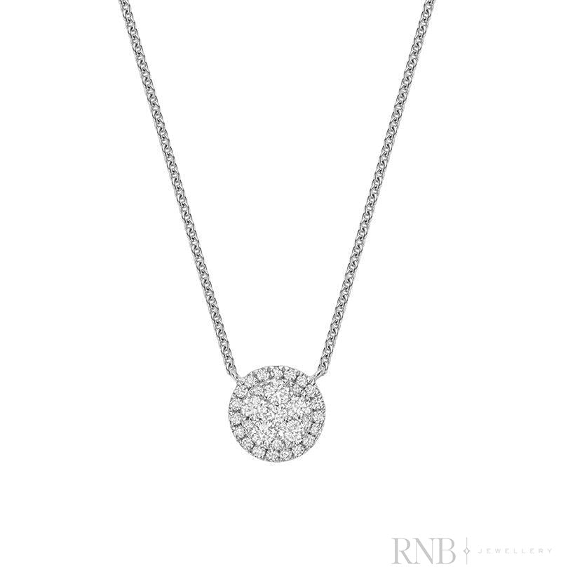 Round Halo Illusion Diamond Pendant