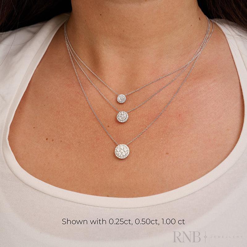 Round Halo Illusion Diamond Pendant