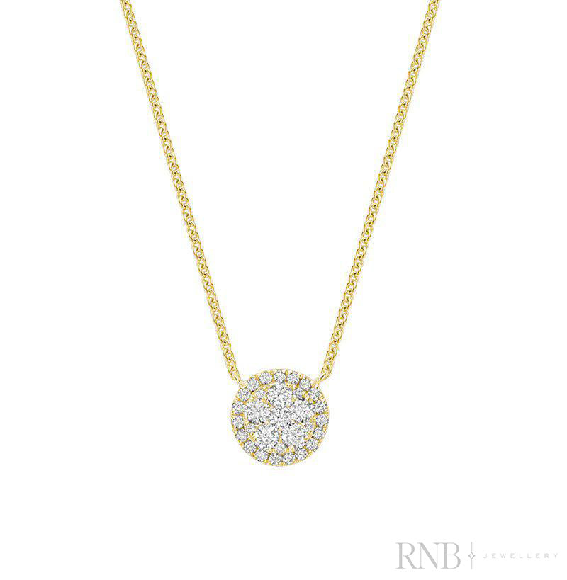 Round Halo Illusion Diamond Pendant