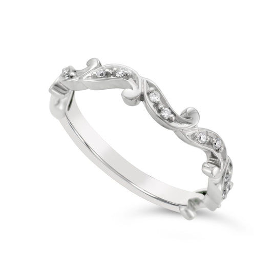 Filigree Diamond Stacking Ring