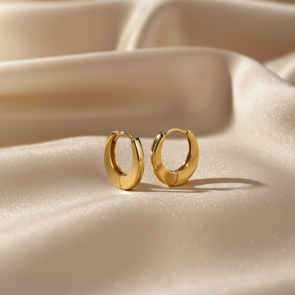 10K Yellow gold flat huggies