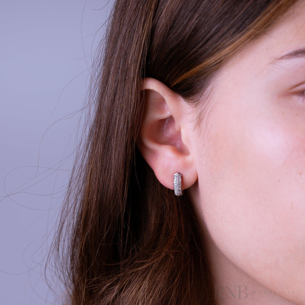Pave Diamond Huggie Earrings