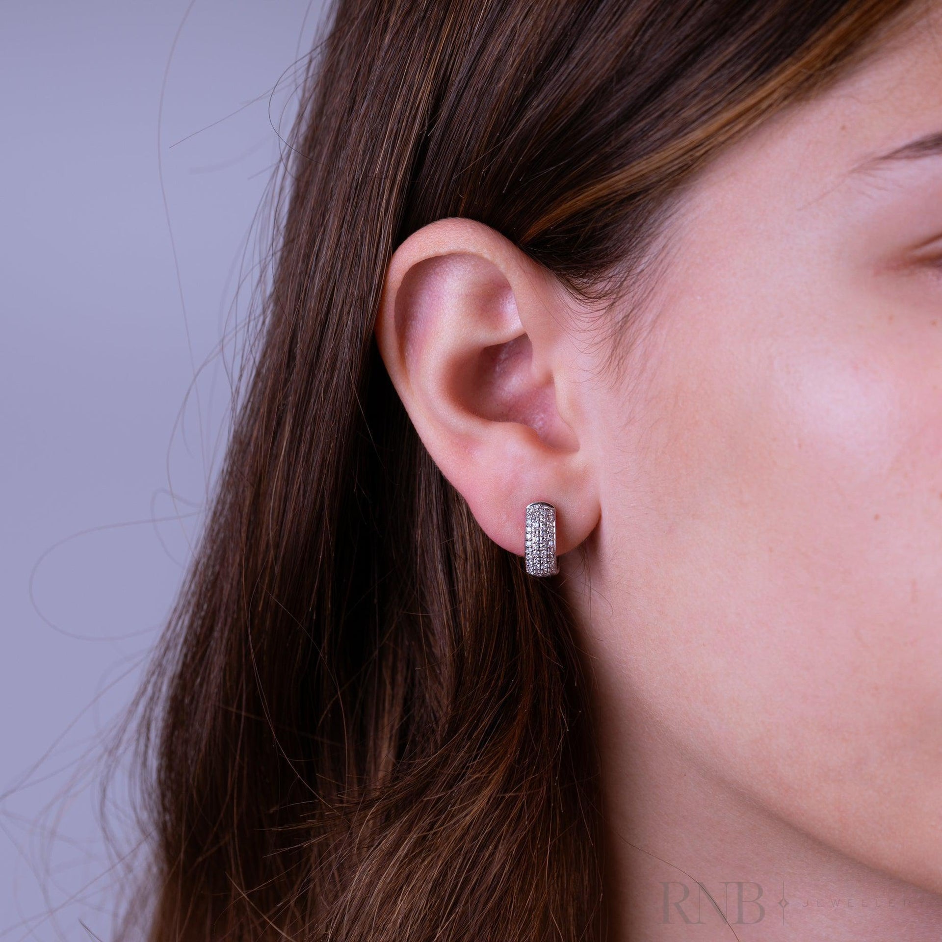 Pave Diamond Huggie Earrings