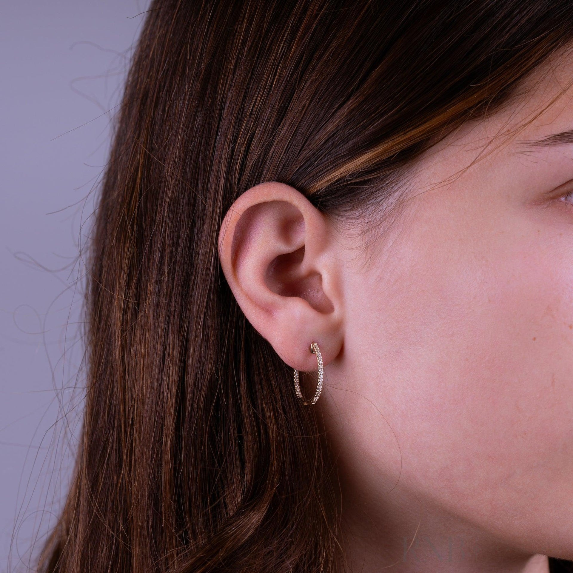 Inside Out Diamond Loop Earrings
