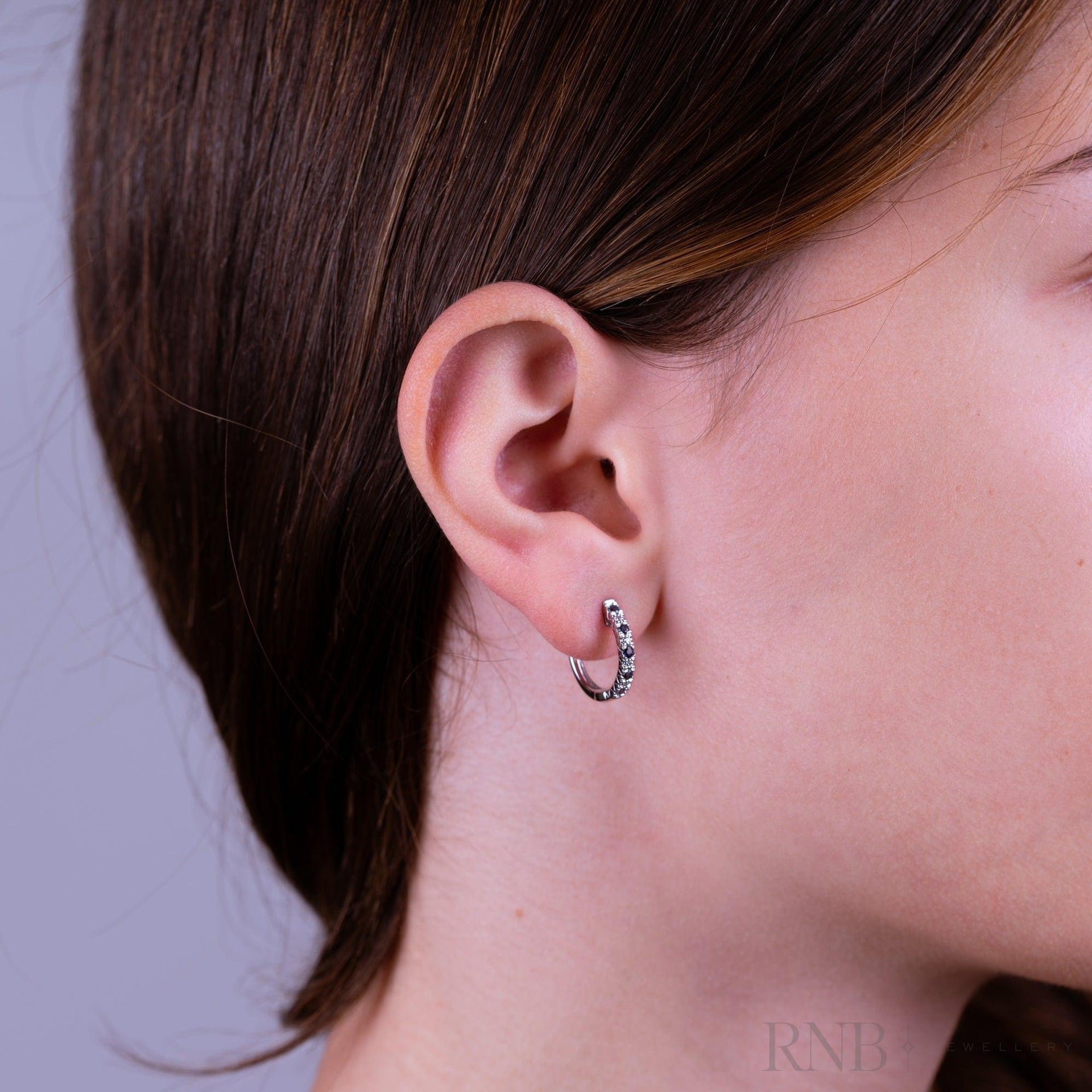 Precious Stone & Diamond Huggie Earrings