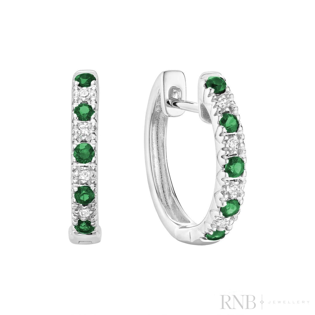 Precious Stone & Diamond Huggie Earrings