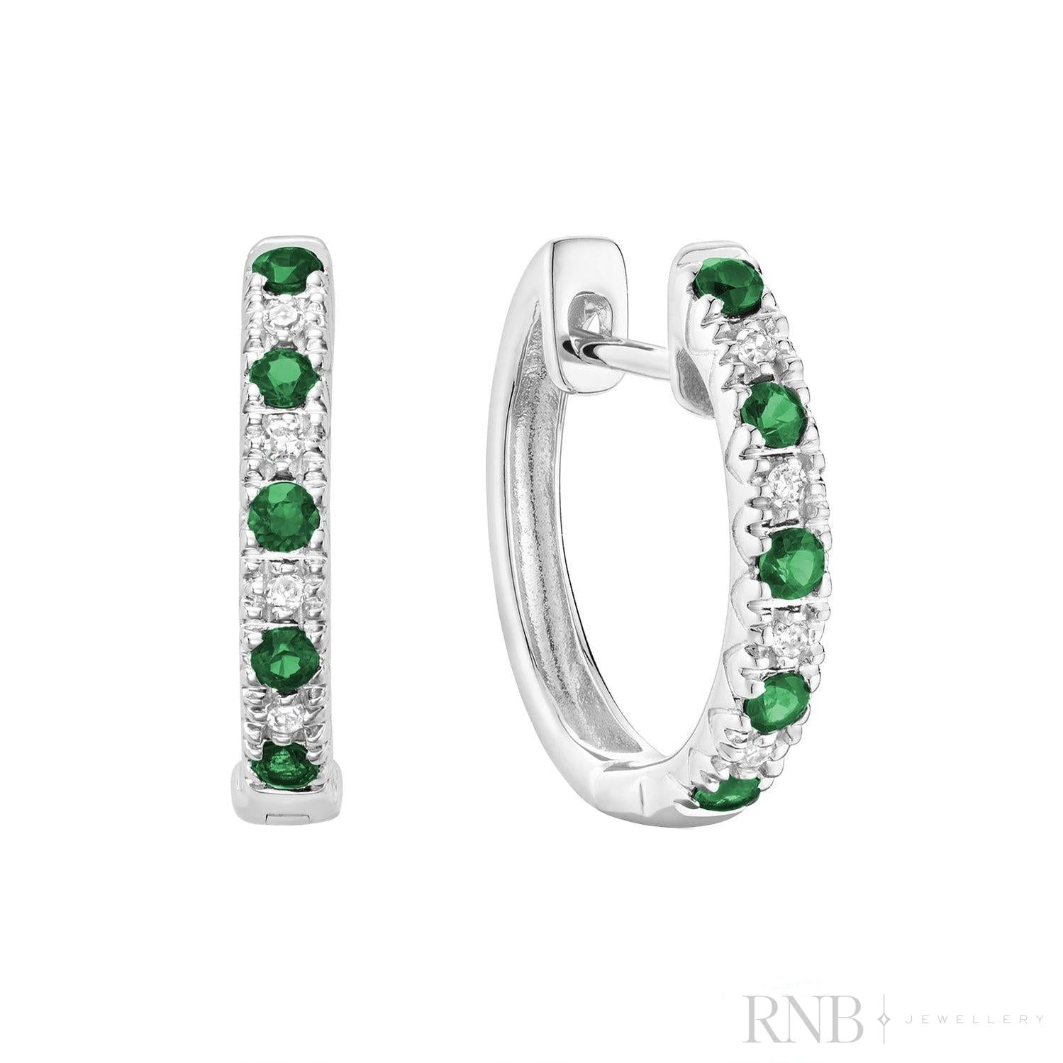 Precious Stone & Diamond Huggie Earrings