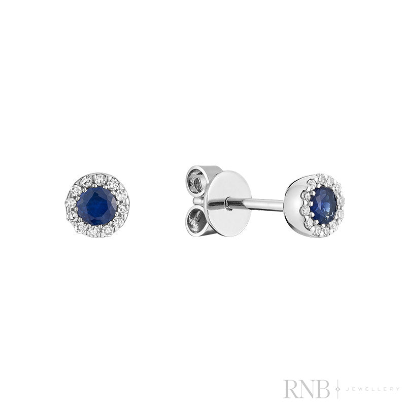 Precious Stone & Halo Diamond Earring