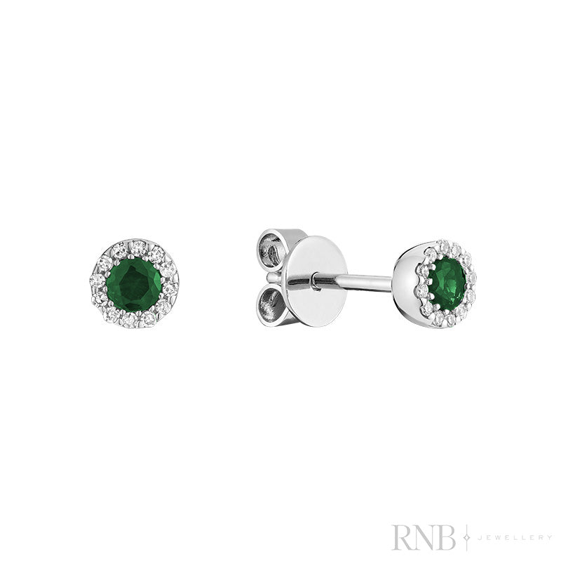 Precious Stone & Halo Diamond Earring