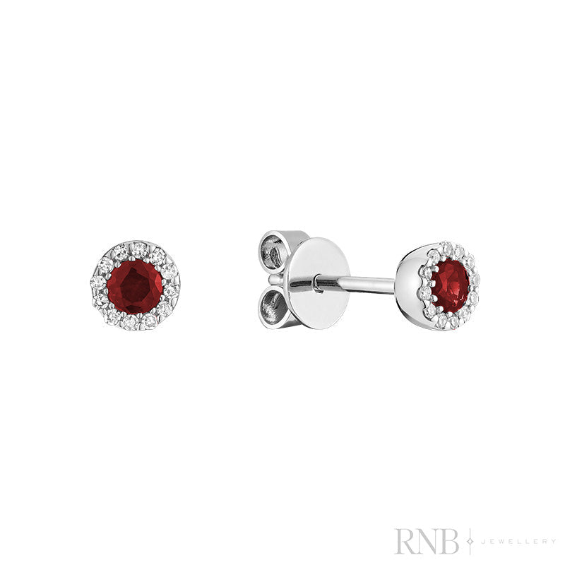 Precious Stone & Halo Diamond Earring