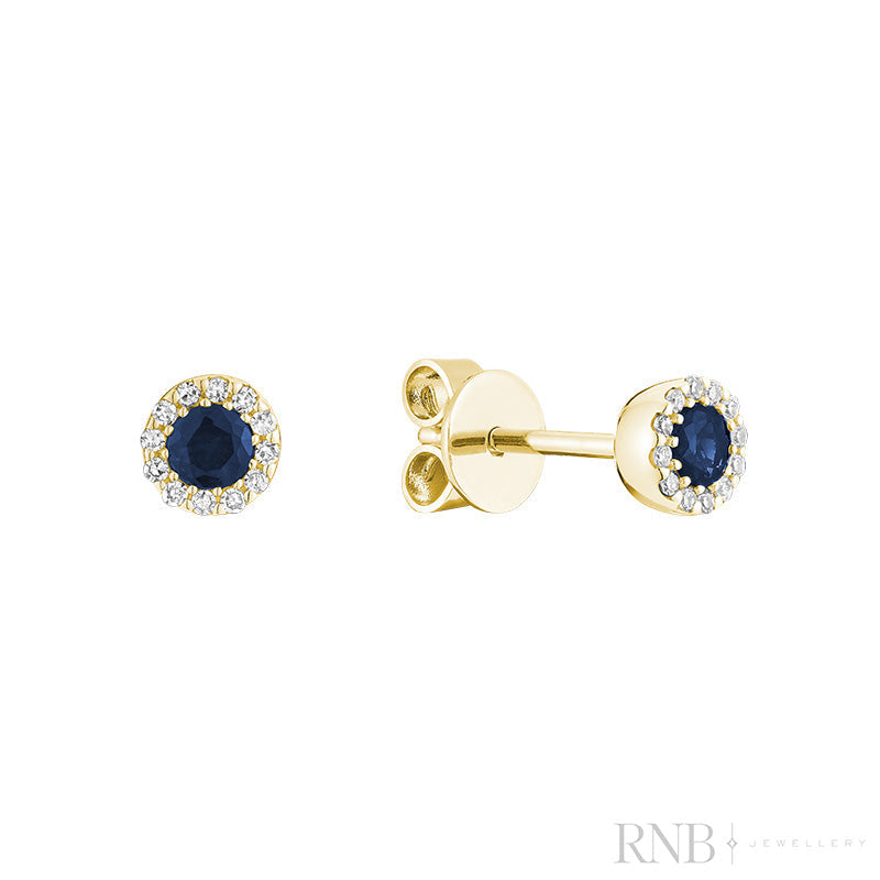 Precious Stone & Halo Diamond Earring