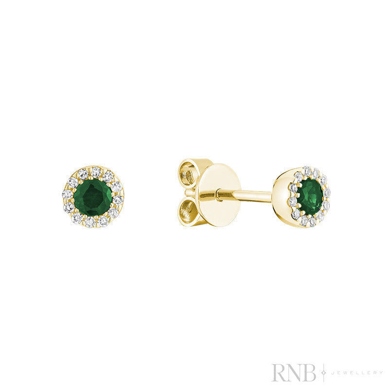 Precious Stone & Halo Diamond Earring