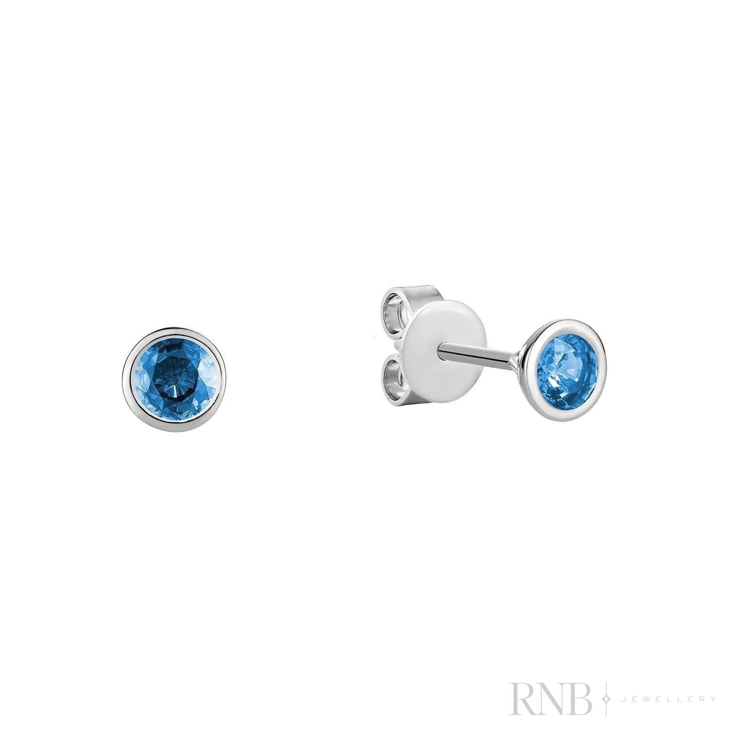 Bezel Set Precious Stone Stud Earrings