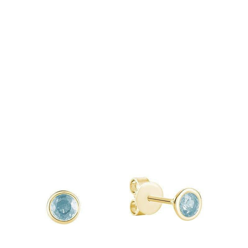 Bezel Set Precious Stone Stud Earrings
