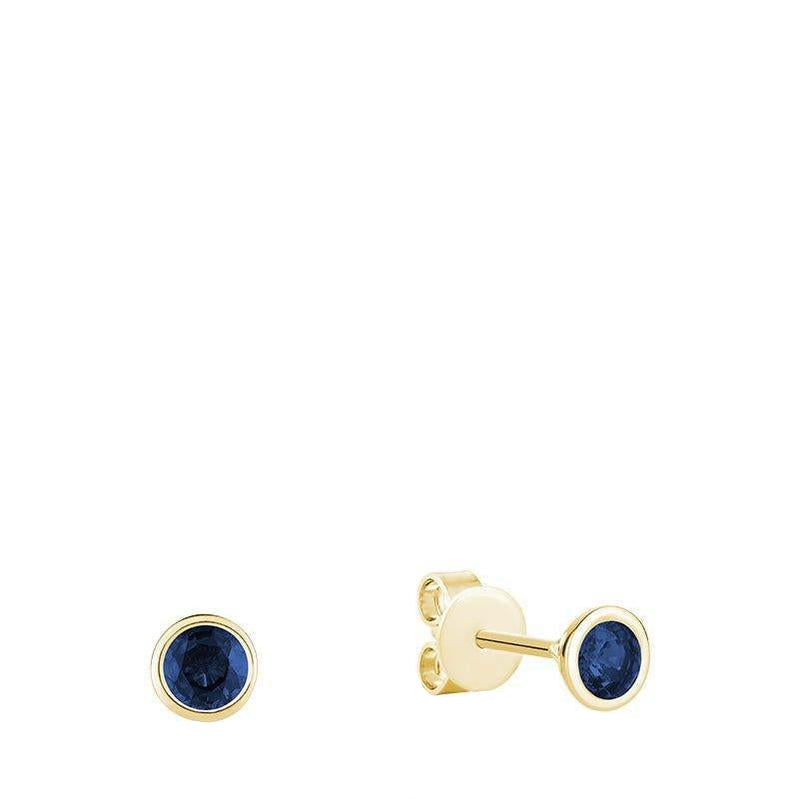 Bezel Set Precious Stone Stud Earrings