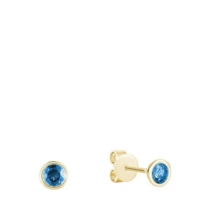 Bezel Set Precious Stone Stud Earrings
