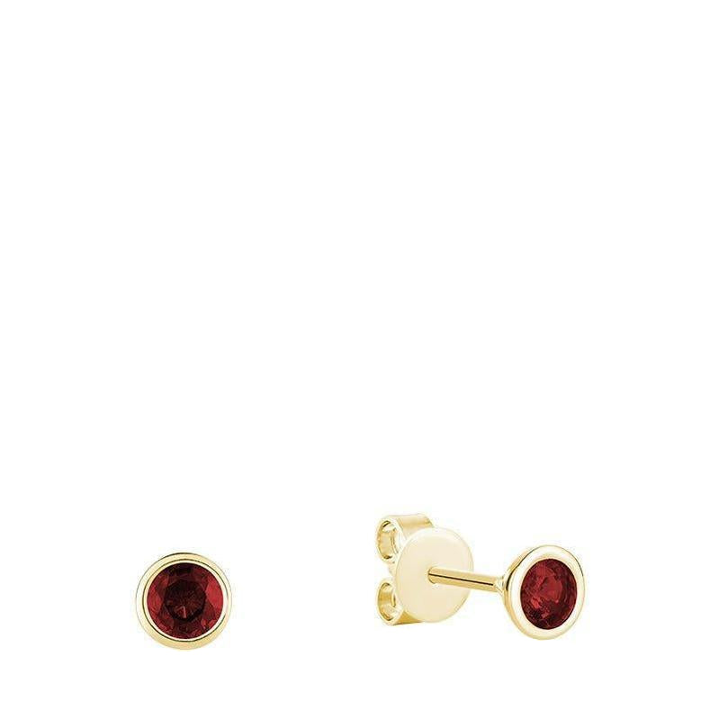 Bezel Set Precious Stone Stud Earrings