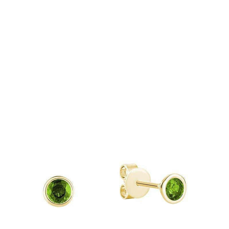 Bezel Set Precious Stone Stud Earrings