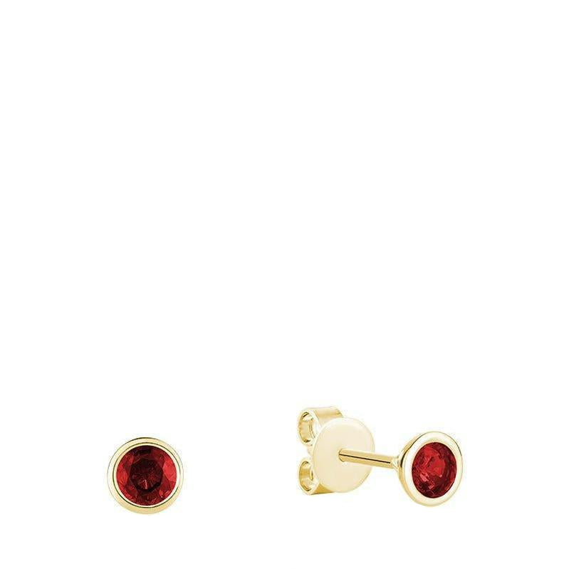 Bezel Set Precious Stone Stud Earrings