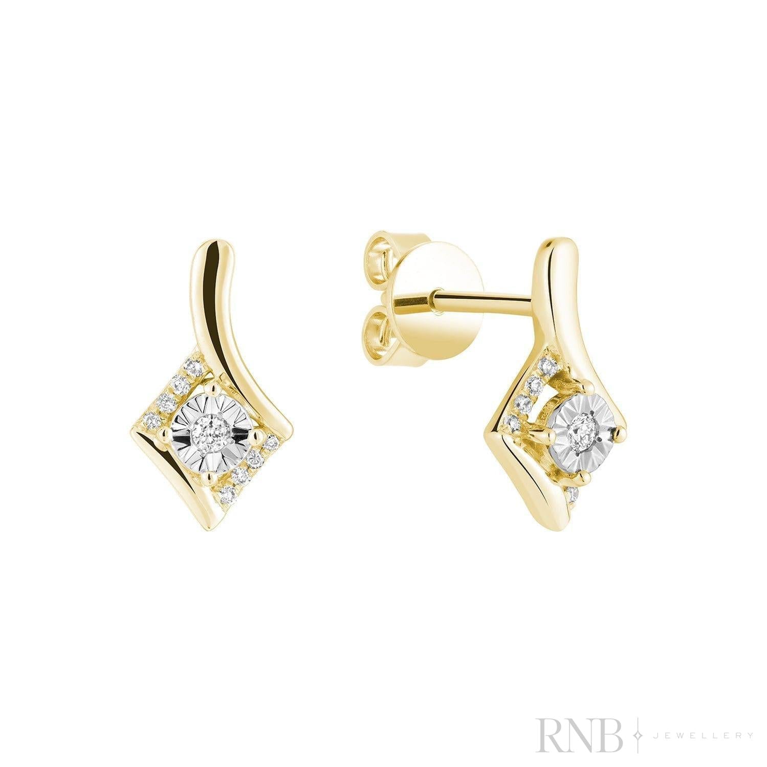 Illusion Setting Diamond Stud Earrings