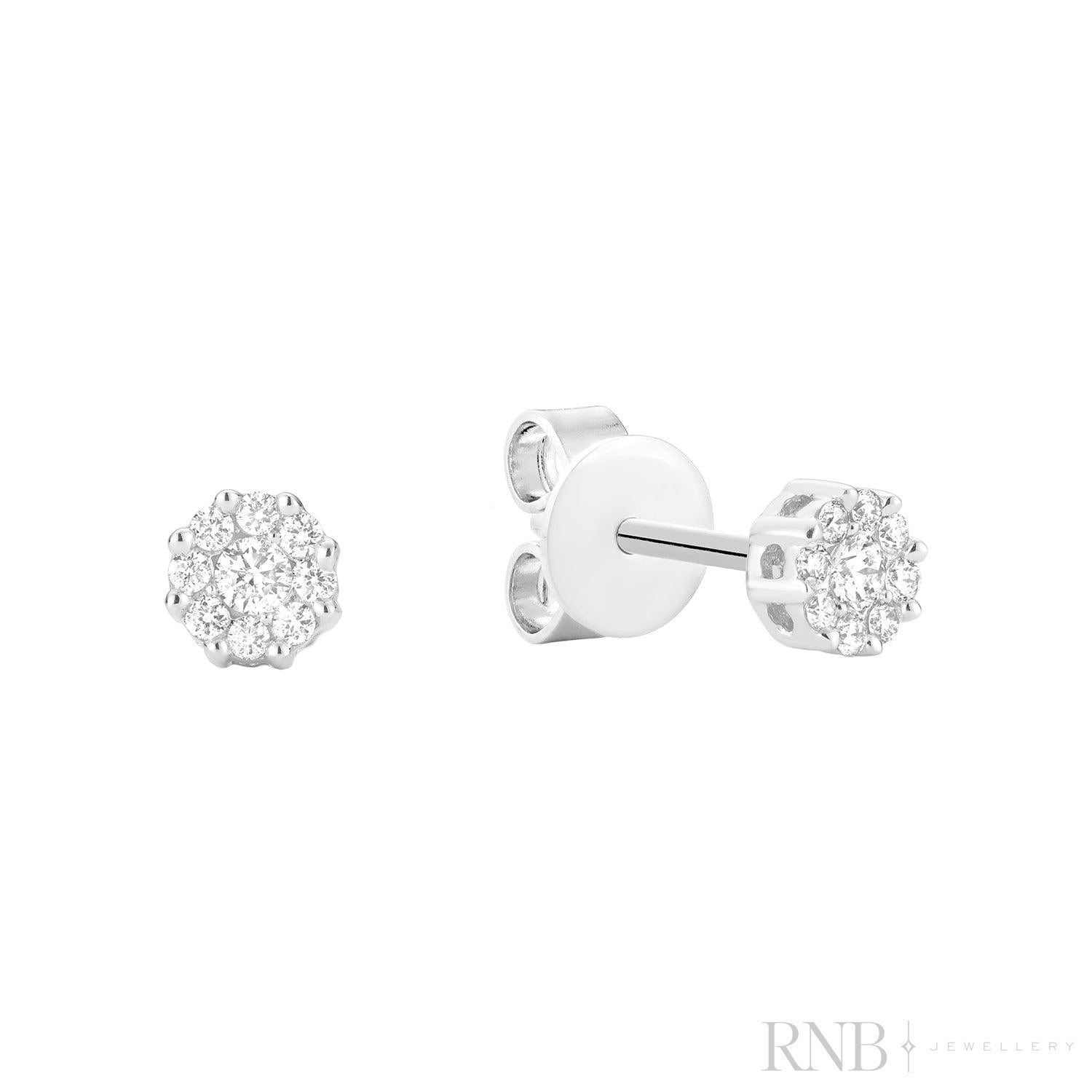 Cluster Diamond Stud Earrings
