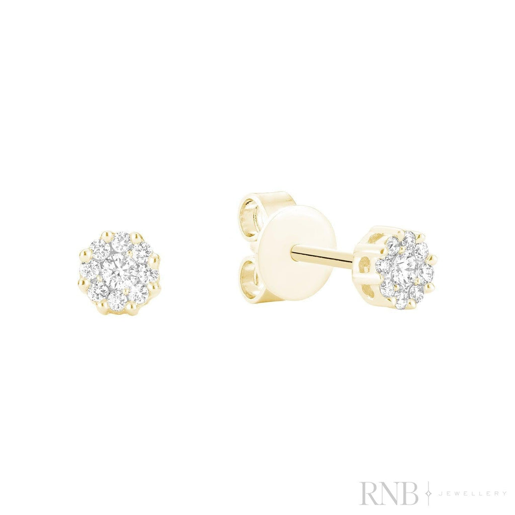 Cluster Diamond Stud Earrings