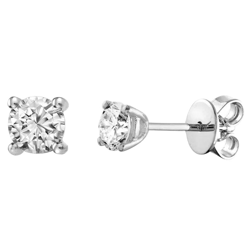 Solitaire Diamond Stud Earrings