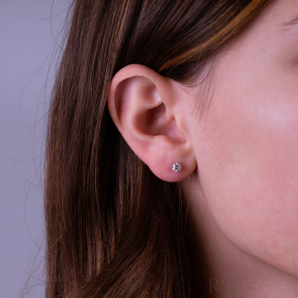 Solitaire Diamond Stud Earrings