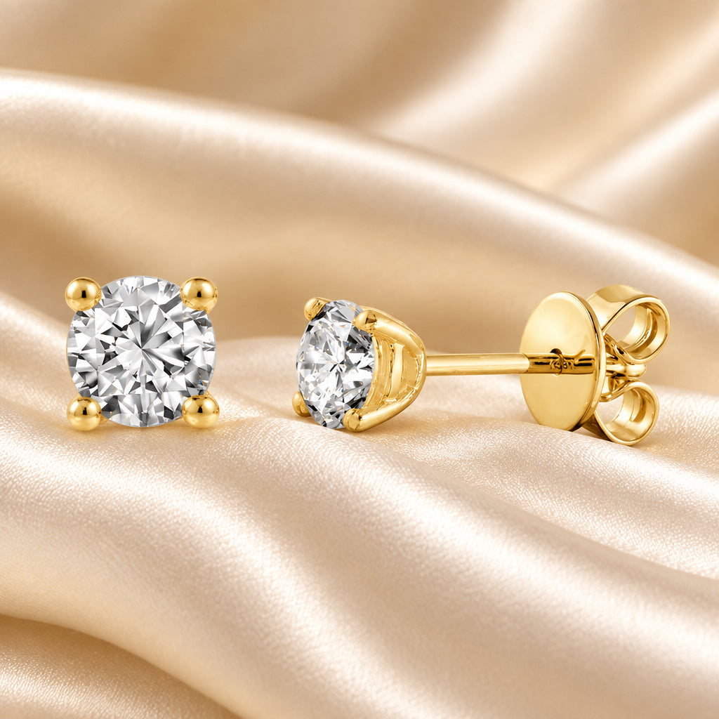 Solitaire Diamond Stud Earrings