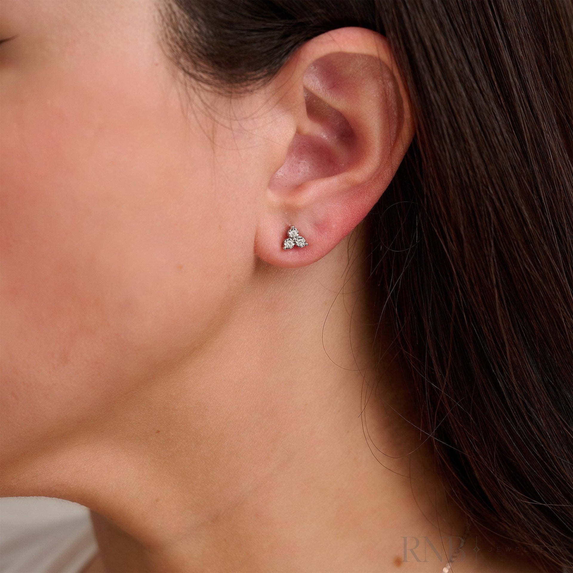 Trinity Illusion Diamond Stud Earrings