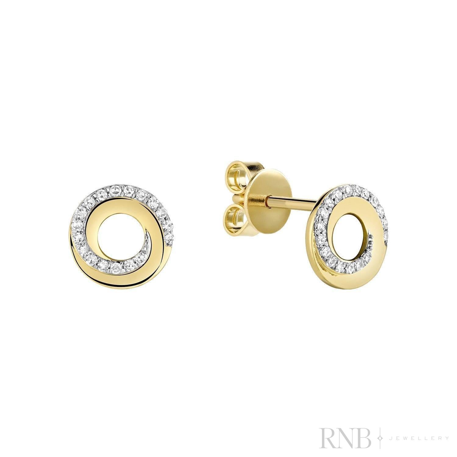 Whirl Diamond Stud Earrings