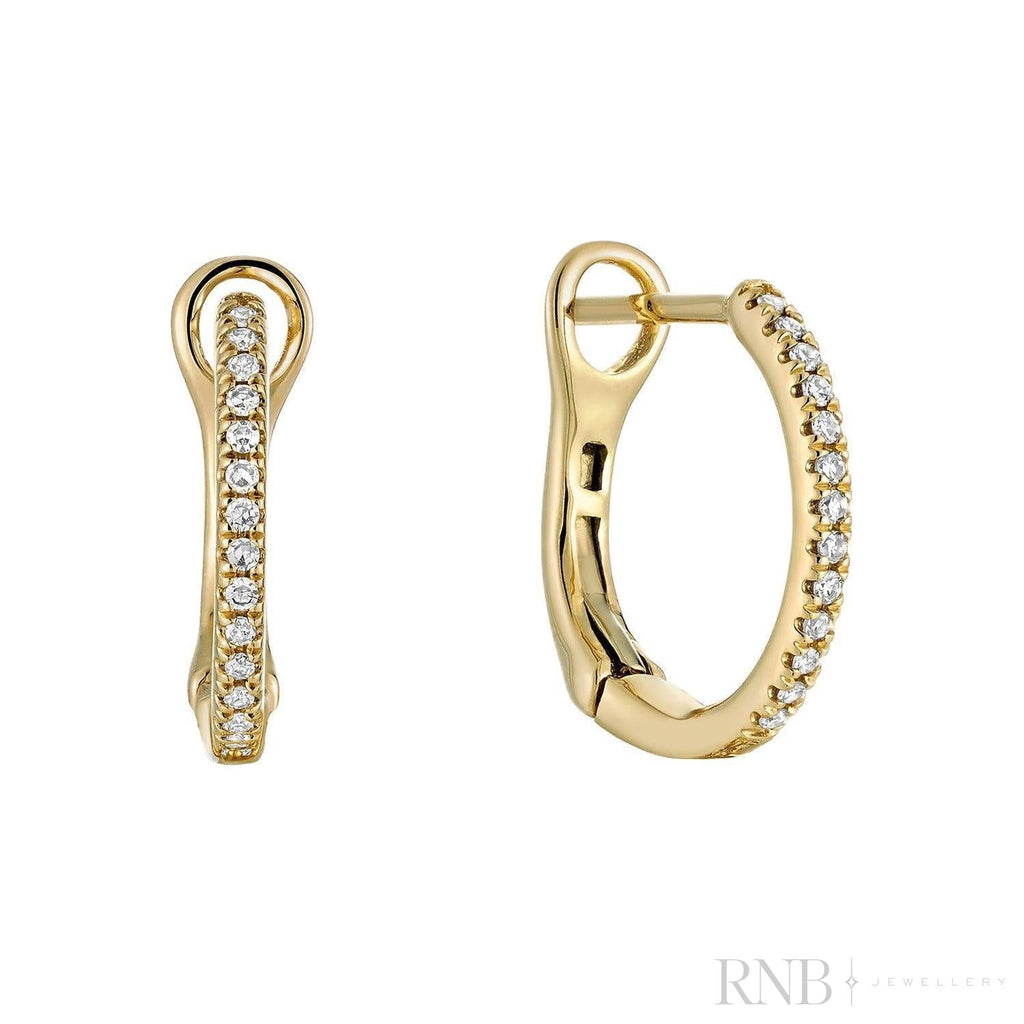 Alternating Dangle to Huggies Oval Diamond Earrings