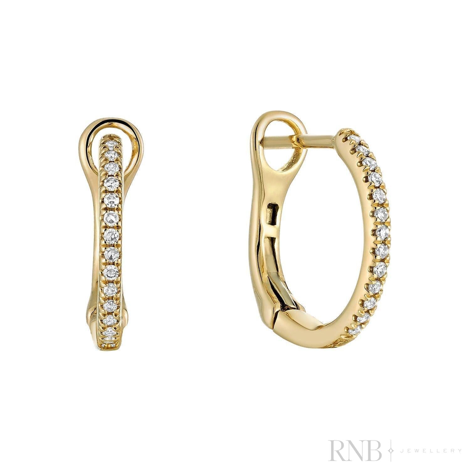 Alternating Dangle to Huggies Oval Diamond Earrings