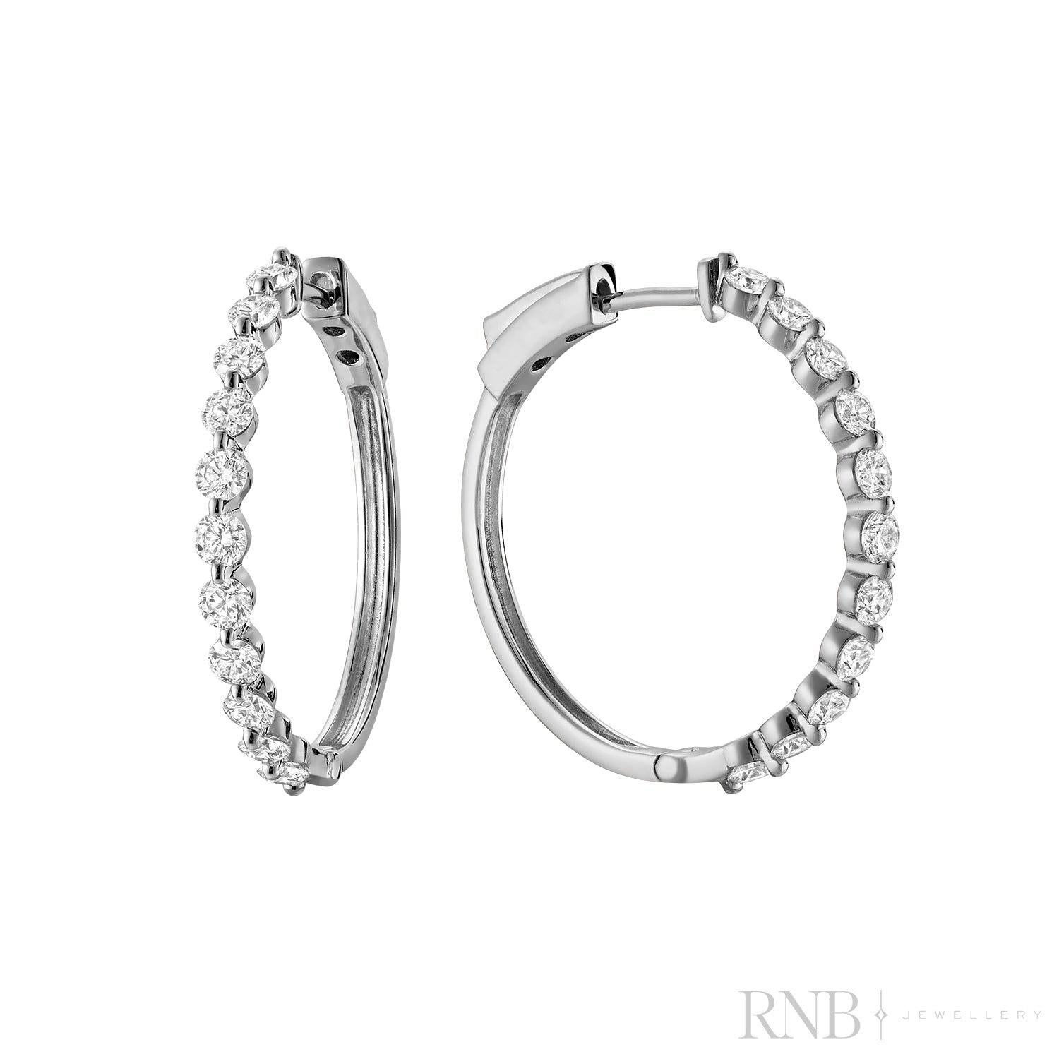 Slim Diamond Loop Earrings