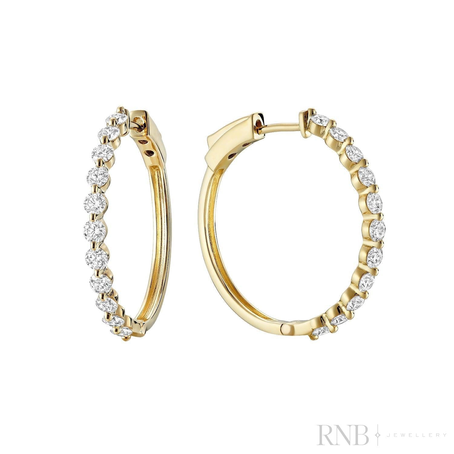 Slim Diamond Loop Earrings